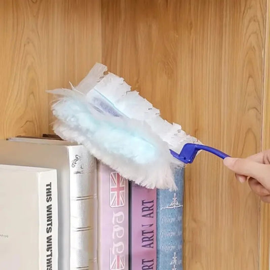 1 Piece Dusting Brush With Disposable Electrostatic Absorbent, Disposable Dusters With Replace Heads Refills, Microfibre Duster Brush, Car Dust Brush (Random color)