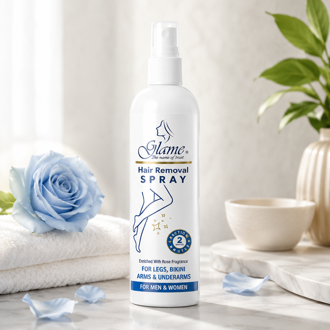 Glame Hair Removal Spray for Men & Women